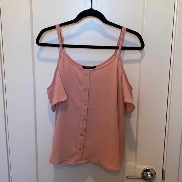 Forever 21 Tops - Pink Forever 21 Cold Shoulder Button Down Tank Top